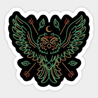 the green owl Sticker